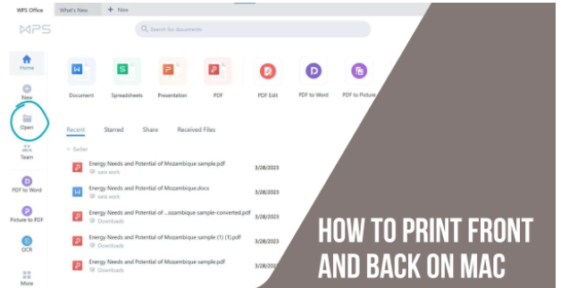 How to Print Front and Back on mac With WPS Office